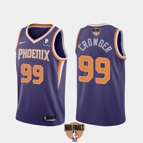 Men's Phoenix Suns #99 Jae Crowder 2021 Purple NBA Finals Icon Edition Stitched Jersey Men's Phoenix Suns #99 Jae Crowder 2021 Purple NBA Finals Icon Edition Stitched Jersey
